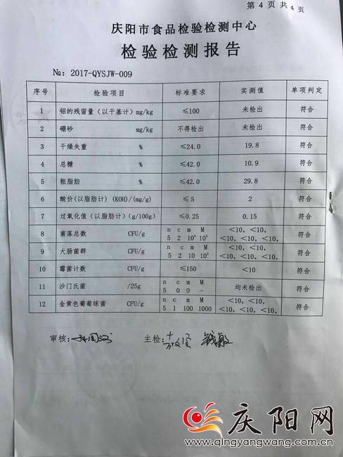 庆阳芳香食品厂麻花检验检测结果揭晓 用卫生纸加工麻花 系谣传